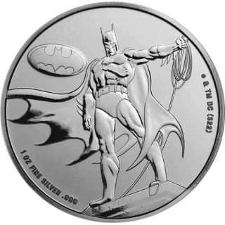 AURINUM*Summer*Sale*  1 oz Samoa 2023 BU - BATMAN - Silber 5 $ - Startmotiv Serie DC Comics Samoa