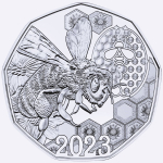 Österreich 5 Euro Silber 2023 Coin Card HGH Handgehoben - Bienentanz Ostermünze