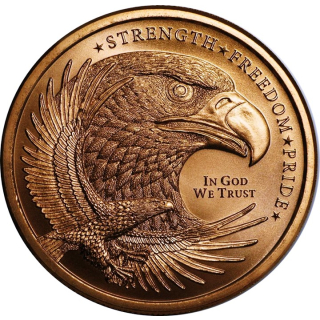 NEU** 1 oz USA Kupfer Round EAGLE ADLER  - Stärke, Freiheit und Stolz - Strength, Freedom, Pride