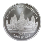 1 Unze Silber Kambodscha 2023 BU - ELEFANT BIG FIVE ASIENS- 3,000 Riels - Startausgabe