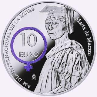 Spanien 10 Euro Silber 2023 Proof - Weltfrauentag - María de Maeztu
