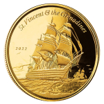 1 oz Gold St. Vincent EC8 2022 BU Coin Card -...