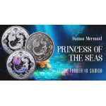 1 Unze Silber Samoa 2022 Antique Finish - MEERJUNGFRAU - PRINZESSIN des MEERES - 2 NZ$