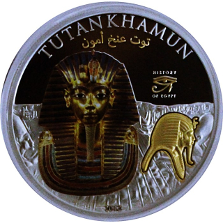 20 g Silber Cook Islands 2012 Gilded Proof - TUTANCHAMUN - 5 $ - Einzelstück