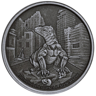 AURINUM*SUMMER*SALE** 1 oz Tokelau 2022 Antique Finish - KI-ROBOT KOMODO WARAN DRACHE - APOKALYPSE - Die Herrschaft der Maschinen - 2 NZ$