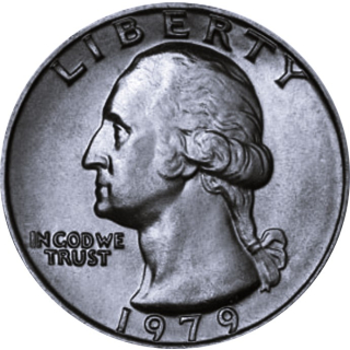 0,25 $ USA 1979 Quarter Dollar - GORGE WASHINGTON - OHNE Münzzeichen ! - Selten