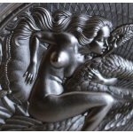 2 oz Kamerun 2023 Antique Finish - LEDA und der SCHWAN - Die Verschmelzung des Sterblichen mit dem Göttlichen -Serie Celestial Beauty - 2000 Francs