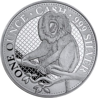 1 Unze Silber St. Helena 2023 BU - BARTAFFE - Cash India Wildlife Ausgabe 6 - 1 GBP