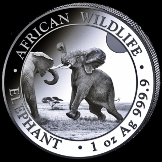 1 Unze Silber Somalia Elefant 2024 BU - Serie African Wildlife - ELEFANTENMOTIV 2024 !