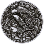2 Kg Silber DRACHE und KOI - Australien 2023 Antique Finish - Serie Mythen & Legenden - 60 AUD - Auflage 200!