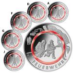 5 x 10 Euro Deutschland 2023 Polymerring - Feuerwehr - Im...