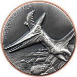 Vanuatu 2024 - PTERANODON Flying Dinosaur - Double Silver...