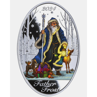 1 oz Solomon Islands 2024 Proof - VÄTERCHEN FROST FATHER FROST - 2 $ Farbig Color