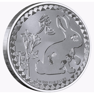 WIEDER DA* 1 oz Niue Islands 2023 BU - HASE - JAHR des HASEN - LUNAR HASE - 2 NZ$ - Lunarserie Niue islands NZ Mint !
