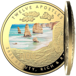 1 ounce Gold Australia 2023 Proof - Twelve Apostles - Dome Shape - Proof Color - Serie Beauty Rich Rare issue 3 ! - 100 AUD - Mintage 750 !