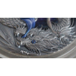 2 oz Kamerun 2023 - STARBURST AMPHITHERE DRAGON - Allsehendes Auge - DRAGONOLOGY Ausgabe 2 - Antique Finish - 2000 Francs