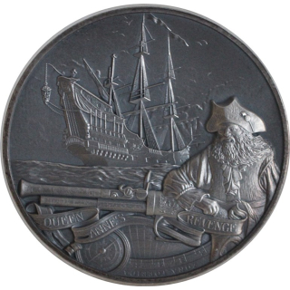 2 oz Barbados 2023 - BLACKBEARD - Queen Annes Revenge Captains of Fortune  - Antique Finish - 5 $