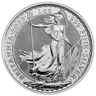 1 Unze Silber UK 2023 BU - BRITANNIA - King Charles - Grossbritannien - 2 GBP