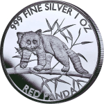 NEU* 1 oz Tschad 2023 BU - ROTER PANDA - 5,000 CFA