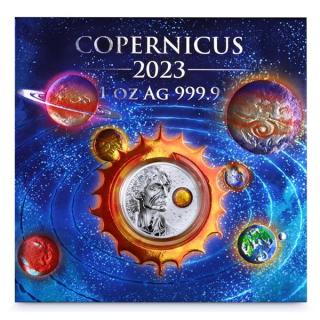 ab Lager Top Angebot** 1 oz Malta 2023 KOPERNIKUS Berühmter Astronom - 5 Euro Silber BU -  Coin Card