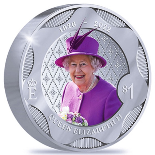 1 unze silber Neuseeland 2023 - QUEEN ELIZABETH II & King Charles - In Gedenken an die Queen -1$