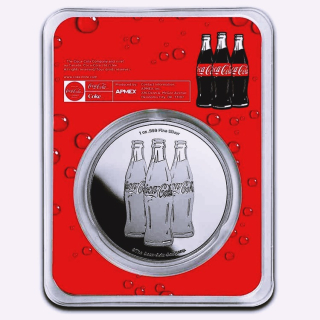 NEU* 1 oz Silber Round 2023 BU - COCA COLA  - COLOR - Coin Card TEP - USA  #1