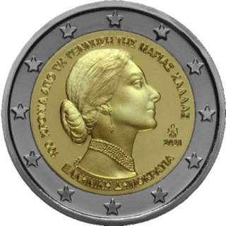 Griechenland 2 Euro - 100. Geburtstag Maria Callas - 2023 bfr.