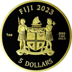 1 Unze Gold Fiji 2023 Prooflike - CATS - Ausgabe 2 -  5 $