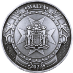 2 oz Malta 10 Euro 2023 Antique Finish - RITTER der VERGANGENHEIT - Malteserorden - KINIGHTS of the PAST - Gilded