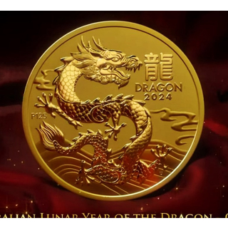 1/10 oz Gold Australien 2024 BU - DRACHE - Jahr des DRACHEN - LUNAR - Perth Mint - Golddrache