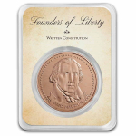 NEU* 1 Unze Copper Round Coin Card - JAMES MADISON -...