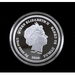 ab Lager ** 1/2 oz Tuvalu 2024 Proof - BABY DRACHE - JAHR des DRACHEN - LUNAR DRACHE - 50 AUCent - Silberdrache