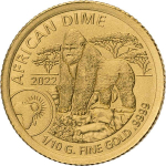 0.1 g Gold Ruanda 2022 BU - BERGGORILLA - African Dime...