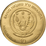 0.1 g Gold Ruanda 2022 BU - BERGGORILLA - African Dime...