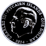 NEU* 1 Unze Silber Pitcairn 2024 BU - DRACHE - JAHR des DRACHEN - LUNAR DRACHE - 2 NZ$