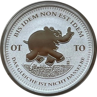 1 oz Silber Tuvalu 2023 BU - Ottifant - BIS IDEM NON EST IDEM - "DAS GLEICHE IST NICHT DASSELBE" - Ottifantenmünze - 1 AU$