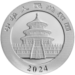30 g Silber China 2024 - Panda mit Baby - Farbe Color -...