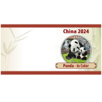 30 g Silber China 2024 - Panda mit Baby - Farbe Color - 2024 BU