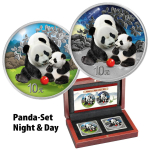 2 x 30 g Silber China 2024 - PANDA NIGHT & DAY -...
