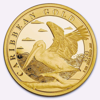 1 Unze Gold Barbados 2023 BU - Karibischer Pelikan - Karibische Motive - 100$