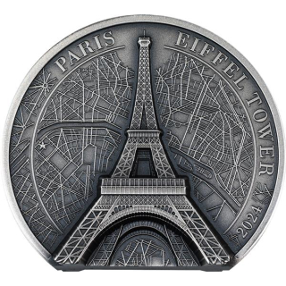 2 oz Cook Islands 2024 - EIFFELTURM PARIS - Historische Monumente (2) - Antique Finish 10 $