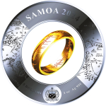 2 oz Silber + 0.2 g Gold Samoa 2024 - DER EINE RING Harry Potter - 3-Dimensional - GLOW-in-the-DARK - PROOFLIKE -Top-Edition 2024