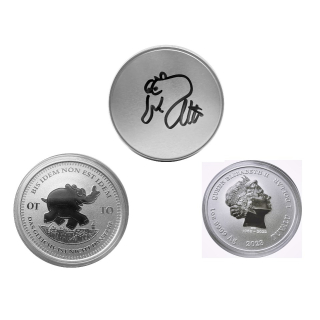 1 oz Silber Tuvalu 2023 BU - OTTIFANT Dose + Unterschrift - BIS IDEM NON EST IDEM - 1 AUD