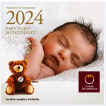 Österreich 3,88 Euro 2024 Coin Card - Babysatz - Babies Erste Münzen - HGH Handgehoben