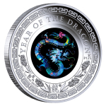 Einzelstück** 1 oz Australien 2024 OPAL Proof - DRACHE - JAHR des DRACHEN - LUNAR DRACHE - 1 AU$ - Opaldrache - 1 AU$