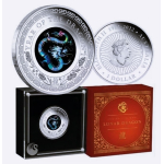 Einzelstück** 1 oz Australien 2024 OPAL Proof - DRACHE - JAHR des DRACHEN - LUNAR DRACHE - 1 AU$ - Opaldrache - 1 AU$