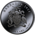 1 oz Silber Barbados 2024 Black Proof - MONDLANDUNG ASTRONAUT  - 5$