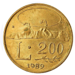 1989 San Marino 200 Lire - Umlaufgedenkmünze -...