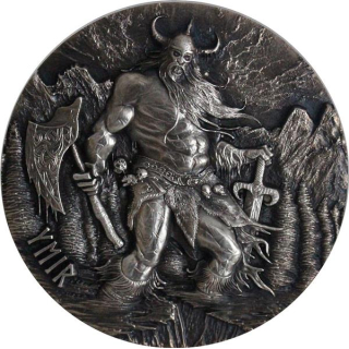AURINUM*TOP*ANGEBOT*Einzelstück* 3 oz Tokelau 2017 Antique - YMIR Eisgott $ Gott der Giganten - Legends of Asgard - Antique Finish Ultra High Relief - silber 10 $