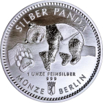NEU* 1 Unze Silber - Panda Berlin - 2024 BU - Coin Card -...